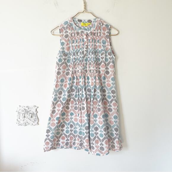 Roberta Roller Rabbit Isola Smocked Cotton Sleeveless Dress S - Picture 3 of 7